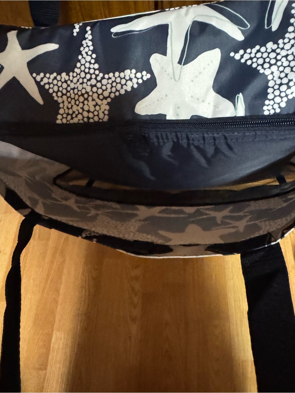 31 Thermal insulated tote, zipper closure snap closure in front NWT starfish - Picture 4 of 9